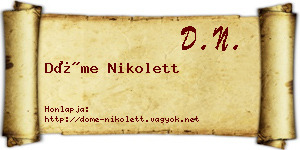Döme Nikolett névjegykártya