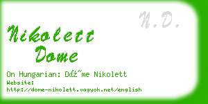 nikolett dome business card